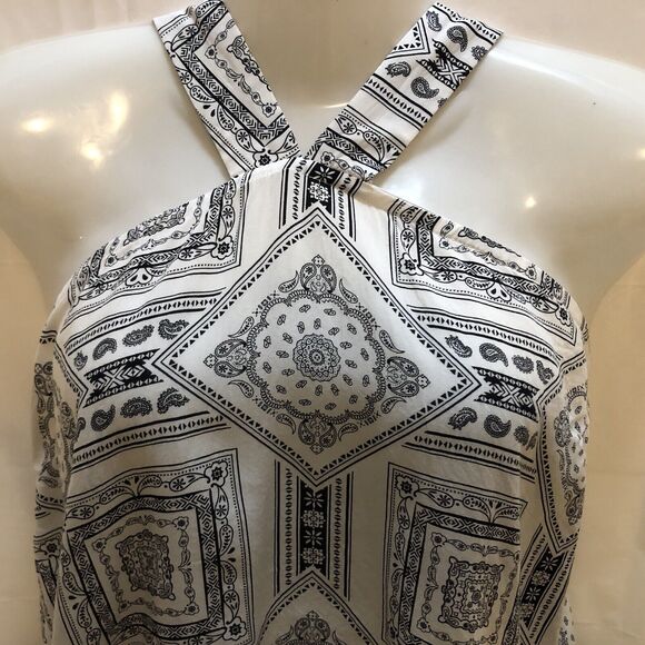 Sadie & Sage Tank Top Women L White V Neck Cami Wide Straps Boho Crochet Hemline - Picture 11 of 12